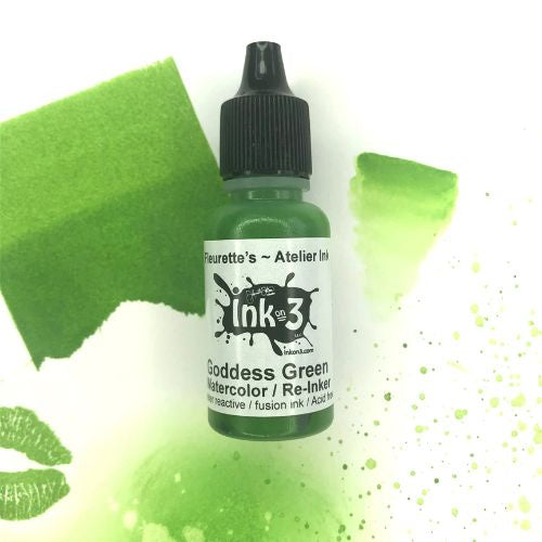 Inkon3 Atelier Watercolor / Re-inker Goddess Green ~ Artist Grade Fusion Ink