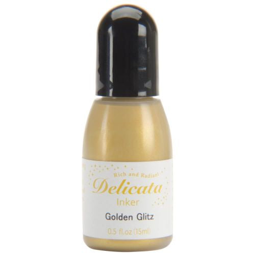 TSUKINEKO Delicata Pigment Ink Refill .5oz Golden Glitz