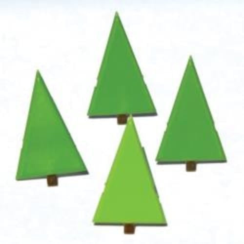 Eyelet Outlet Shape Brads 12/Pkg Green Trees