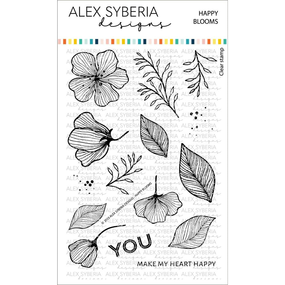 Alex Syberia Designs Happy Blooms Stamp Set