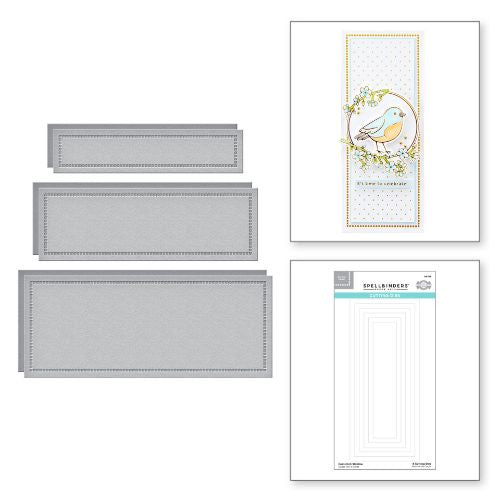 Spellbinders Hemstitch Slimline Etched Dies from Sweet Cardlets II Collection by Becca Feeken