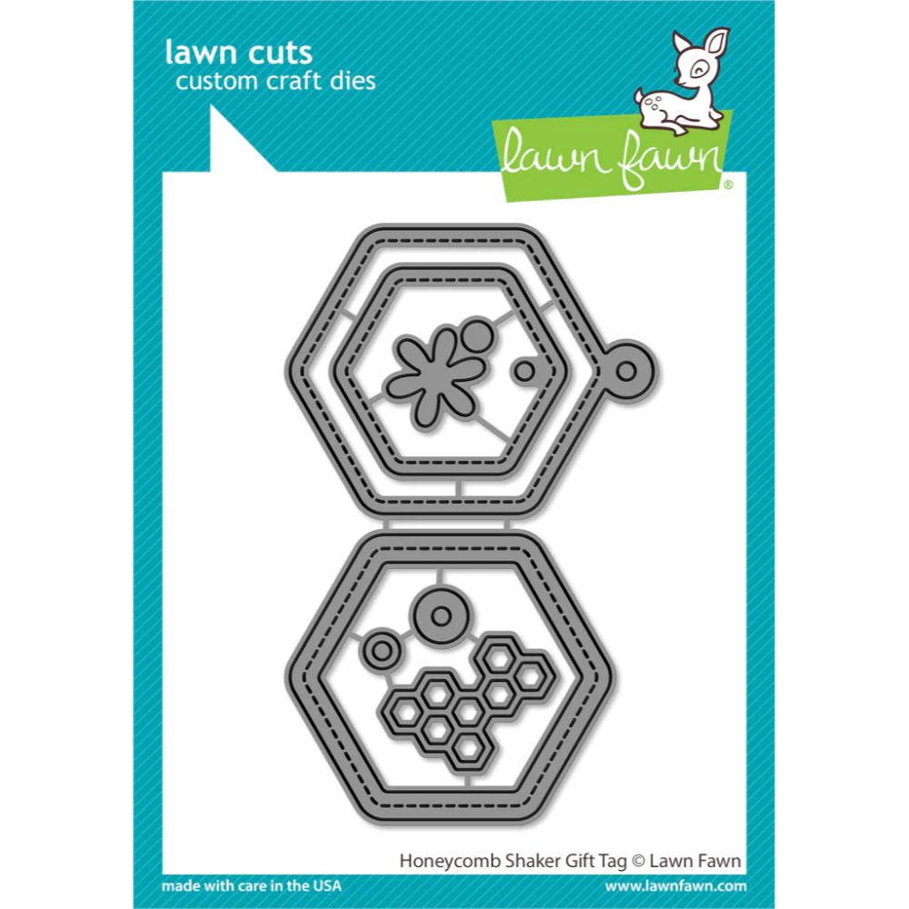 Lawn Fawn honeycomb shaker gift tag - honeycomb shaker gift tag LF2926