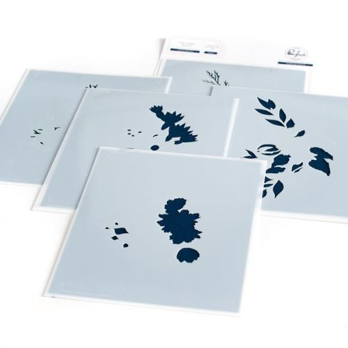 Pinkfresh Studio Infinite Blooms layering stencil set RETIRED