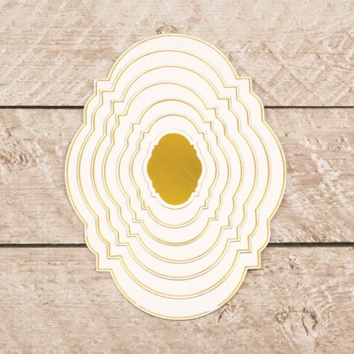 Couture Creations Cut, Foil & Emboss Nesting Dies Inset Oval Frames