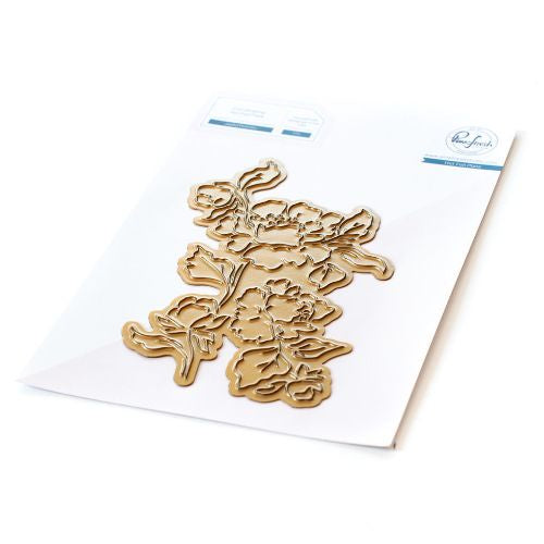 Pinkfresh Studio Joyful Peonies hot foil plate RETIRED