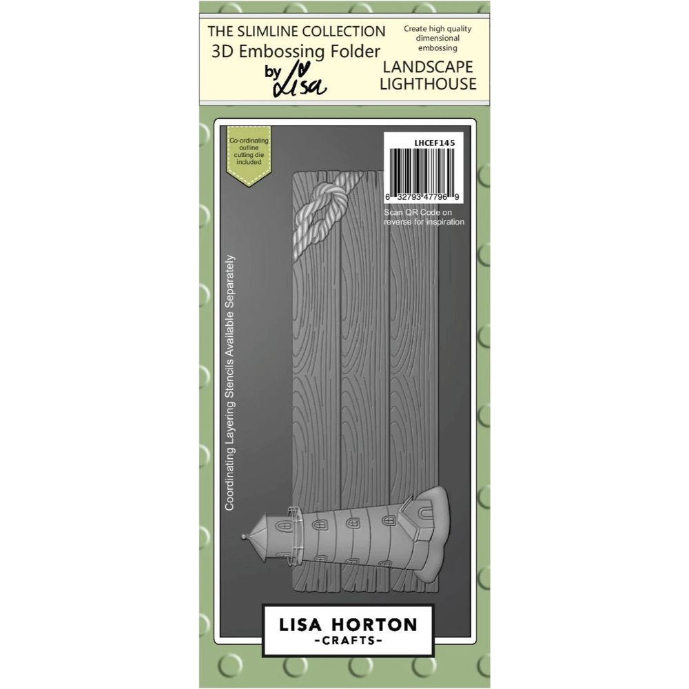 Lisa Horton Crafts Slimline 3D Embossing Folder & Die - Landscape Lighthouse