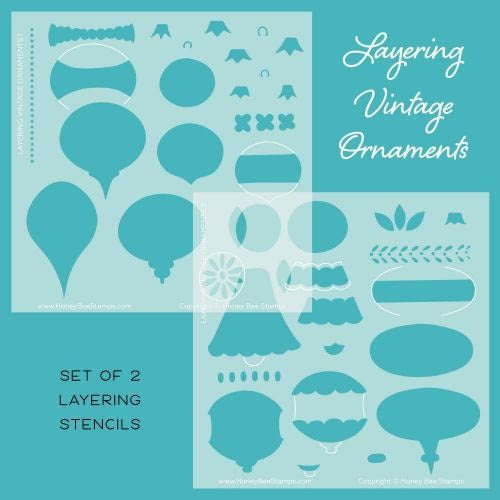 HoneyBee Layering Vintage Ornaments | Stencils | Set of 2