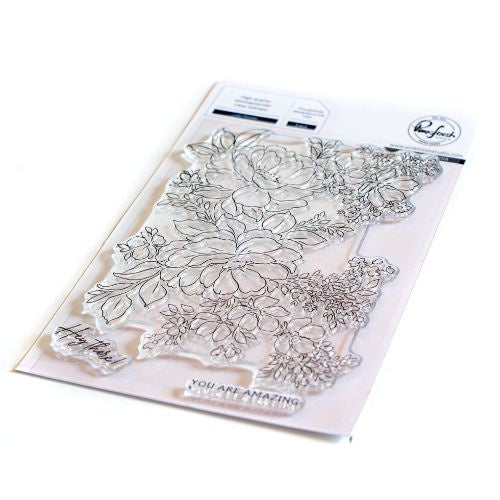 Pinkfresh Studio Lush Peonies stamp set RETIRED