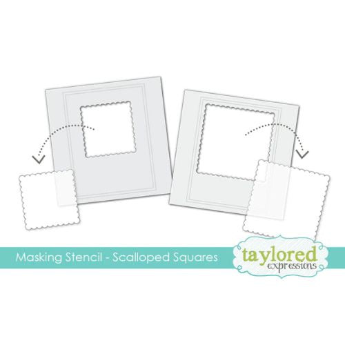 Taylored Expressions MASKING STENCILS - SCALLOPED SQUARES