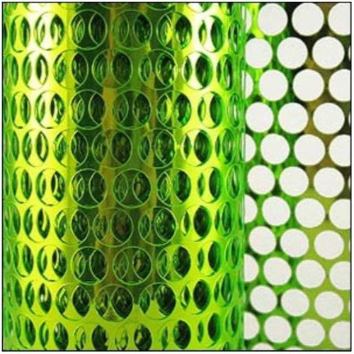 6mm Round Sequin Mesh Waste Punchinella Film Approx 2 mts Metallic Lime Green