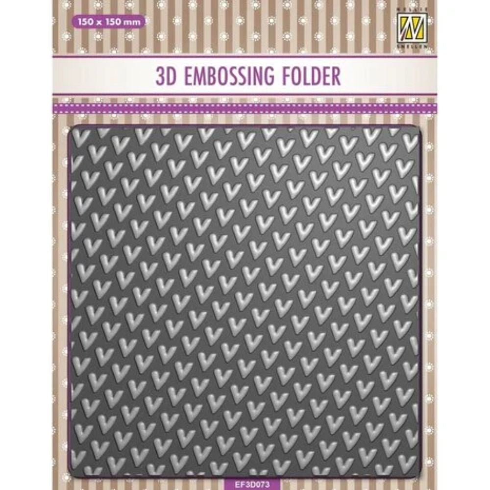 Nellie Snellen 3D Embossing Folders Background Hearts (EF3D073)