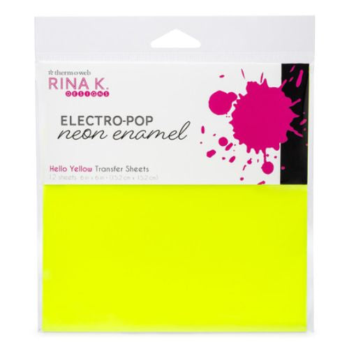 Gina K Designs NEON ENAMEL TRANSFER SHEETS- HELLO YELLOW