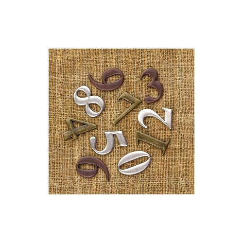 Prima Marketing Sunrise Sunset Mechanicals Metal Vintage Trinkets Numbers 1", 10/Pkg