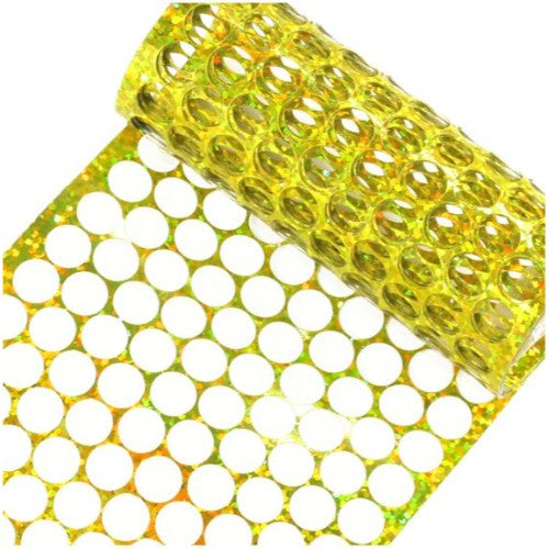 8mm Round Sequin Mesh Waste Punchinella Film Approx 2 mts Hologram Sun-shine