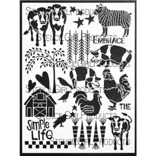 StencilGirl On the Farm Stencil 9x12