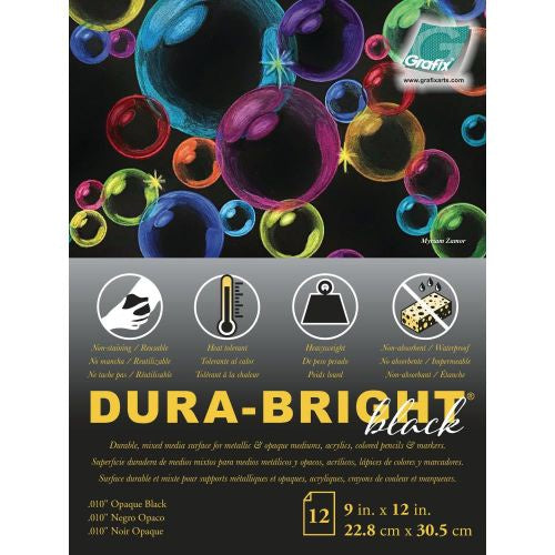 Dura-Bright Opaque Black Pad .010" Pad 9"X12" 9"X12" 12 Sheets/Pad