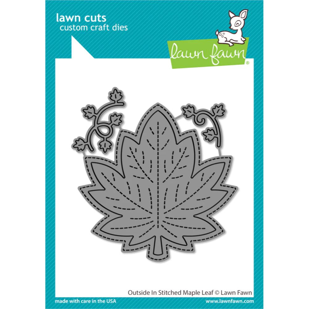 Lawn Fawn outside in stitched maple leaf