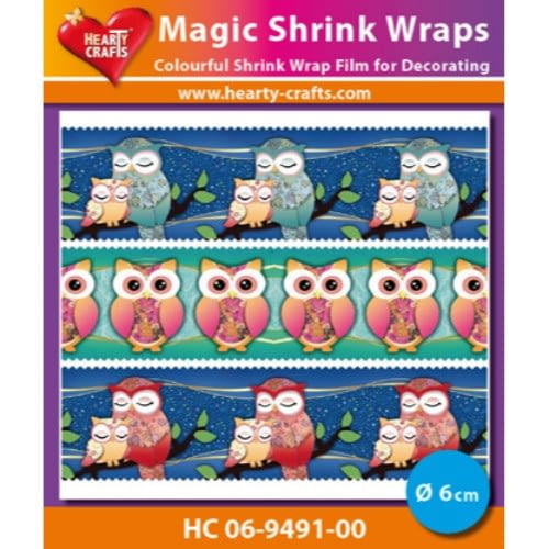 Hearty Crafts Magic Shrink Wraps, Owls 6 cm