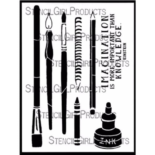 StencilGirl Pen and Ink Stencil 9x12