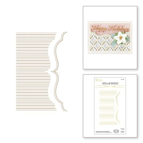 Spellbinders Pinstripe Bracket Card Builder Glimmer Hot Foil Plates & Dies Set from the Holiday Medley Collection by Becca Feeken