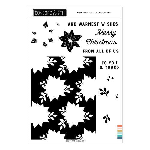 Concord & 9th Clear Stamps 6"X8" Poinsettia Fill-In