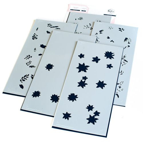 Pinkfresh Studio Poinsettia layering stencil set RETIRED