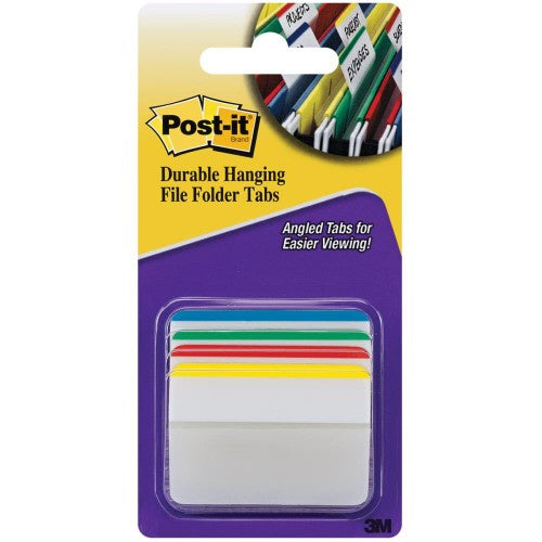 Post-It Durable Filing Tabs 2"X1.5" 24/Pkg Assorted Primary Colors