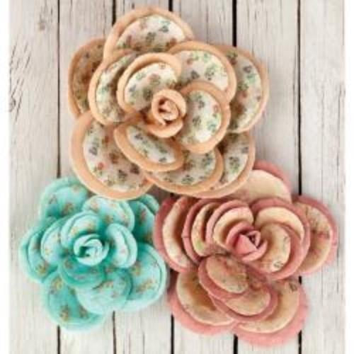 Prima Marketing Fairy Rhymes Large Paper Flowers 2.5" To 3.5" 3/Pkg Print With Solid Edges