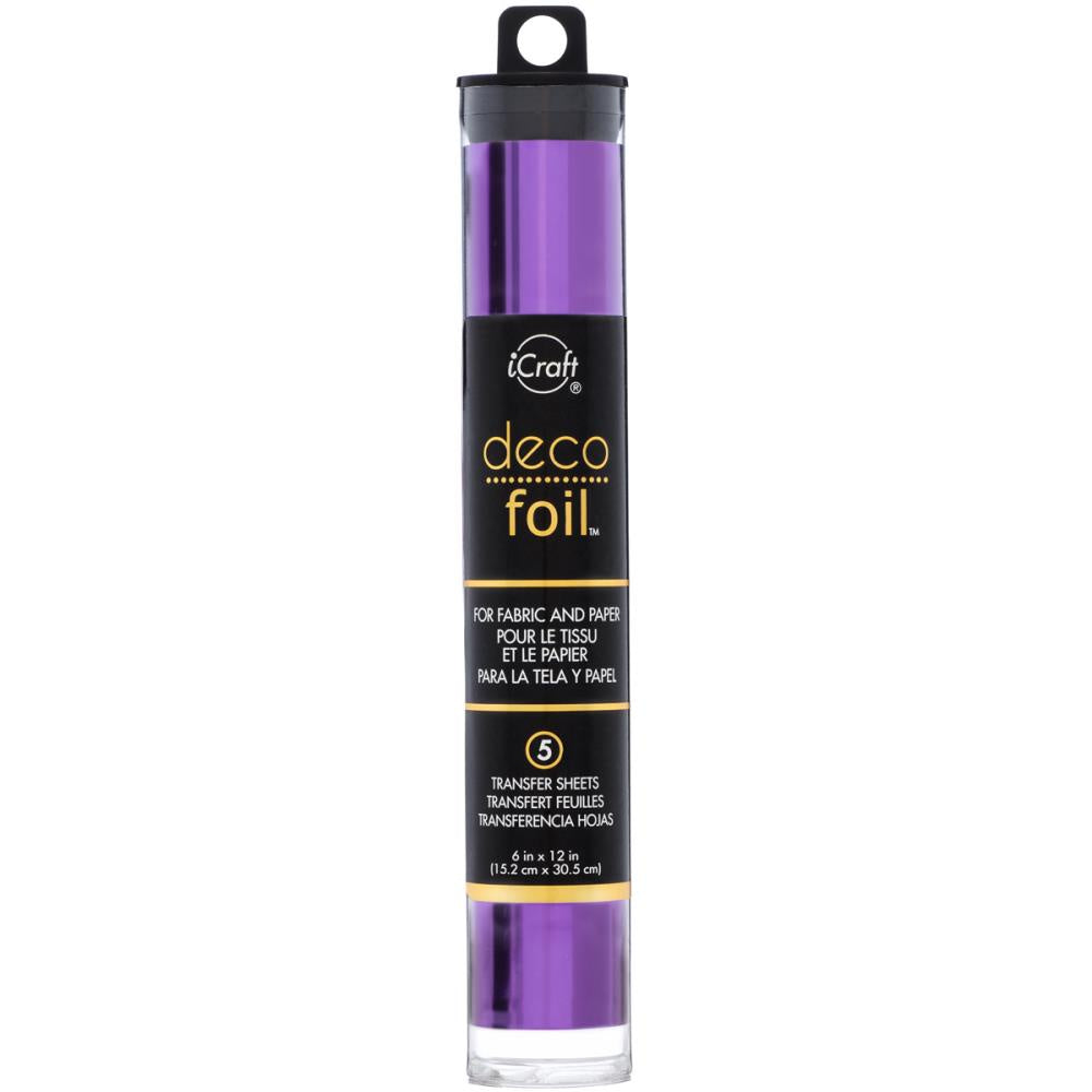 iCraft Deco Foil Transfer Sheets 6"X12" 5/Pkg PURPLE
