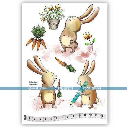 Katzelkraft Rabbits - Scrapbooking Stamps - KTZ271