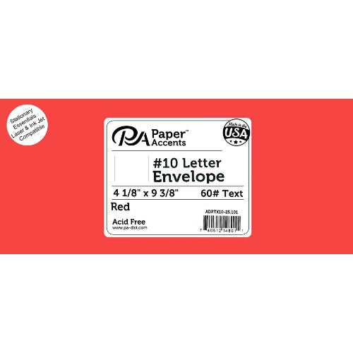 Paper Accents Envelope Letter 9x4" 10 pcs Red Envelope