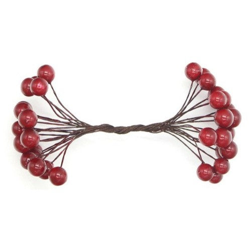 ATK Artificial Red Fruit Berry Flower Stamen 1 bunch ( 40 heads)