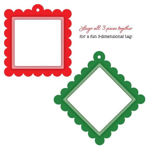 HONEY BEE STAMPS Scallop Square Gift Tag | Honey Cuts