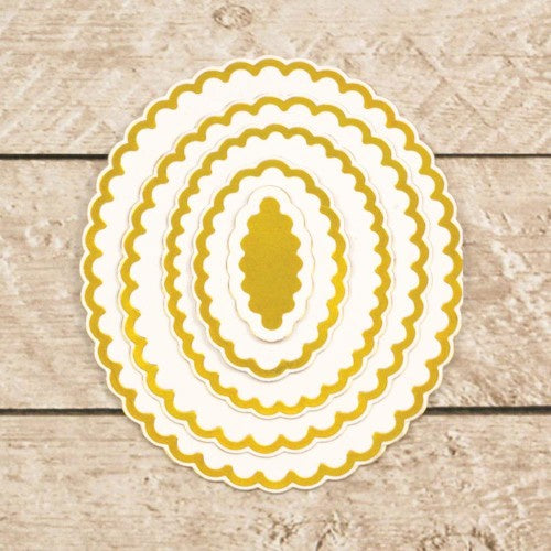 Couture Creations Cut, Foil & Emboss Nesting Dies Scalloped Ovals