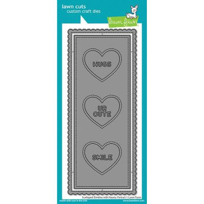 Lawn Cuts Custom Craft Die scalloped slimline with hearts: portrait
