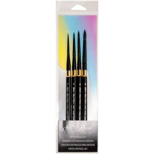 Black Velvet Voyage™ Travel Brush Set 4/Pkg Round Sizes 2, 4, 6 & 8