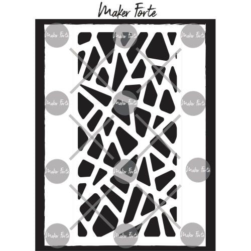 Maker Forte Stencils Slimline Shattered Glass