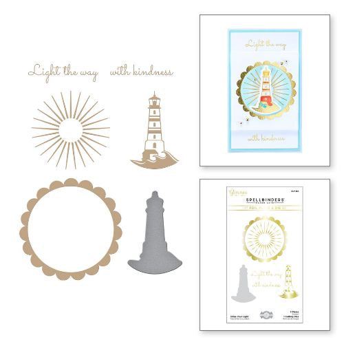 Spellbinders Shine Your Light Glimmer Hot Foil Plate & Die Set from Sweet Cardlets II Collection by Becca Feeken