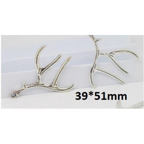 ATK Metal Charm - Silver Antler 4pcs / pack