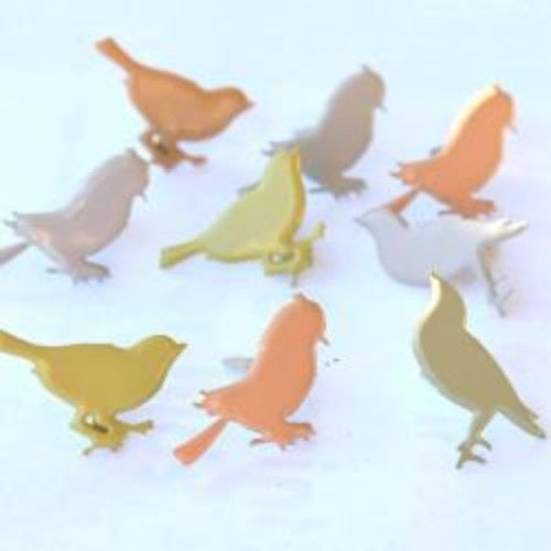 Eyelet Outlet Shape Brads 12/Pkg Sitting Birds Pastel