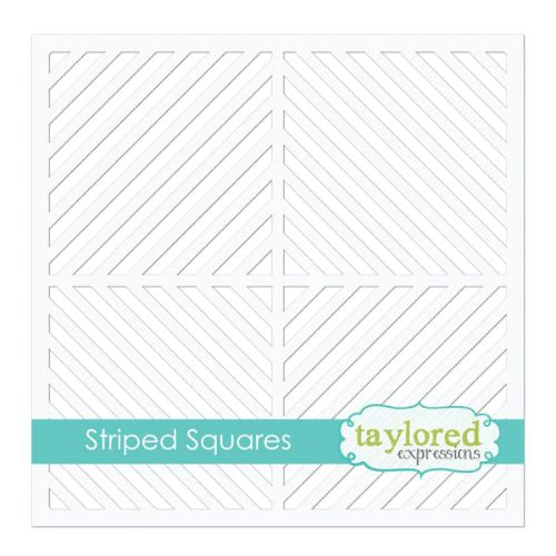 Taylored Expressions STRIPED SQUARES STENCIL