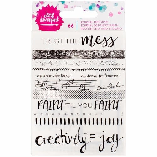 Jane Davenport Mixed Media Journal Tape Book W/5 3"X5" Sheet Strips & Phrases