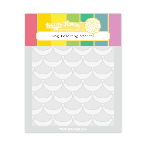 Waffle Flower Swag Coloring Stencil