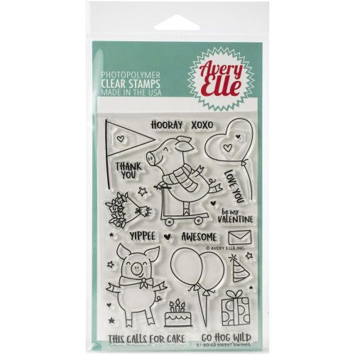 Avery Elle Clear Stamp Set 4"X6" Sweet Swines