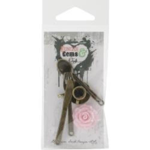 Junque & Gems Metal & Resin Embellishments 5/Pkg Tea Time