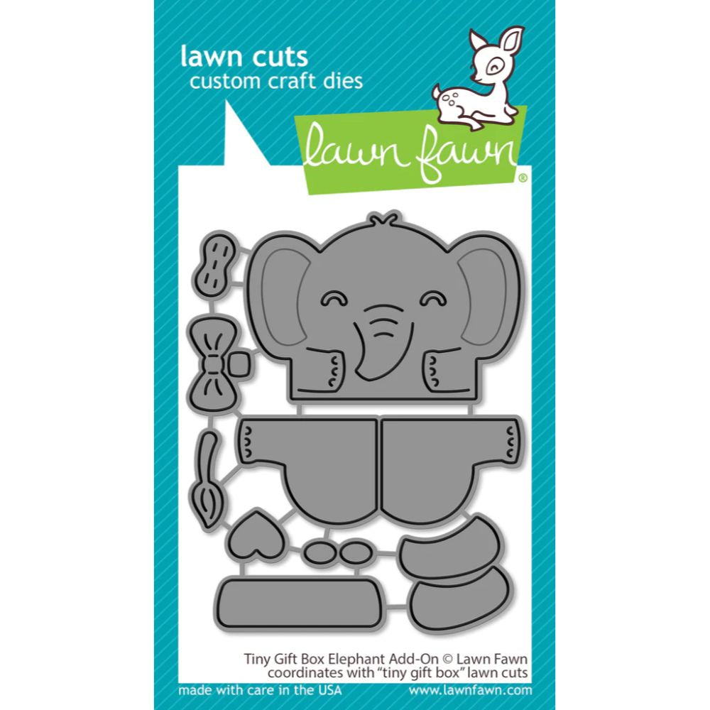 Lawn Fawn Tiny Gift Box Elephant Add-On - Tiny Gift Box Elephant Add-On LF3100