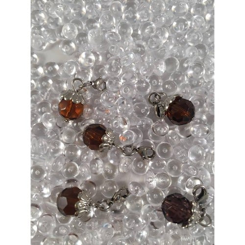 Auzz Trinklets Pearl Charms 5/pack Transparent Bead Charm Brown