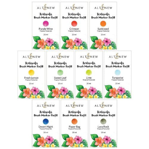 Altenew Tropical Fiesta Liquid Watercolor - Brush Marker Refill Bundle