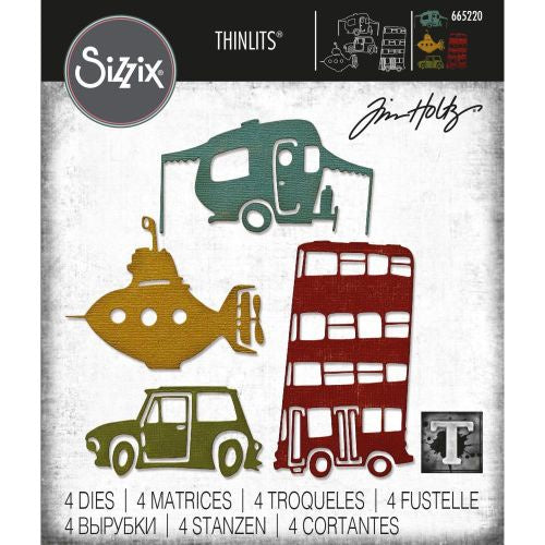 Sizzix Thinlits Dies By Tim Holtz 4/Pkg Wacky Transport #1