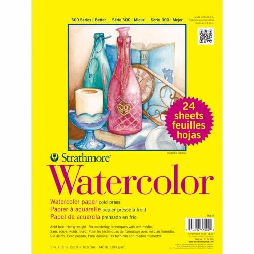 Strathmore Watercolor Paper Pad 9"X12" 24 Sheets